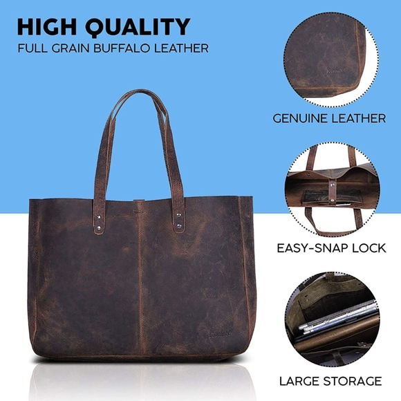 Beautiful leather tote bag - Picture 3 of 6